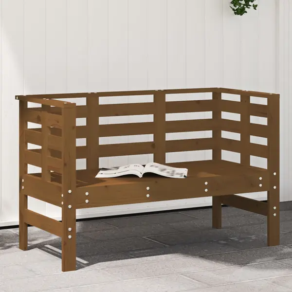 Gossi banca de gradina, maro miere, 111,5x53x71 cm, lemn masiv pin