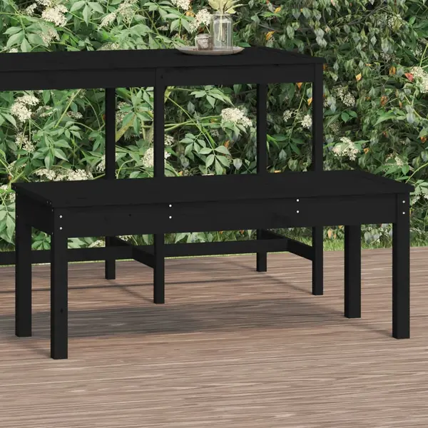 Gossi banca de gradina, negru, 109x44x45 cm, lemn masiv de pin
