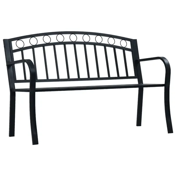 Gossi banca de gradina, negru, 125 cm, otel