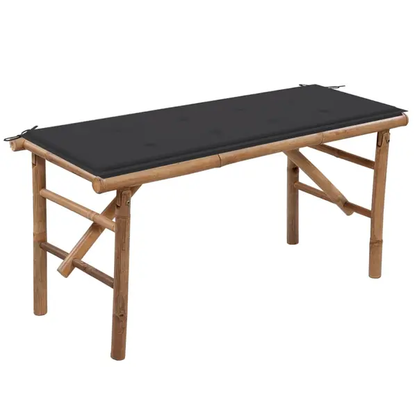 Gossi banca de gradina pliabila cu perna, 118 cm, bambus
