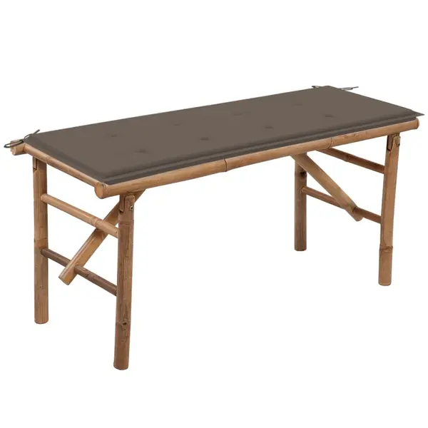 Gossi banca de gradina pliabila cu perna, 118 cm, bambus
