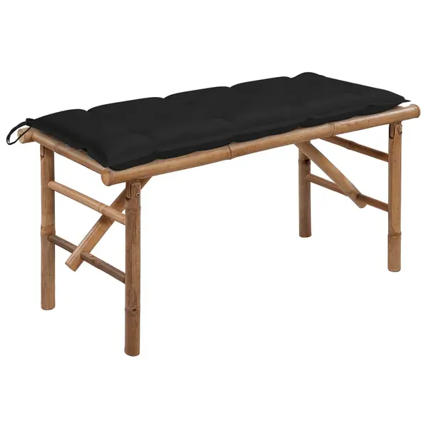 Gossi banca de gradina pliabila cu perna, 118 cm, bambus