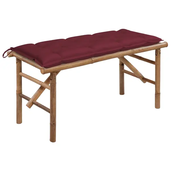Gossi banca de gradina pliabila cu perna, 118 cm, bambus