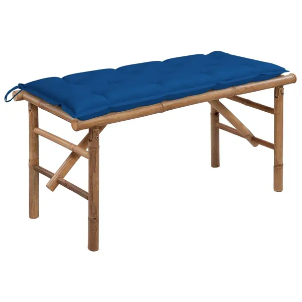 Gossi banca de gradina pliabila cu perna, 118 cm, bambus