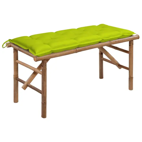 Gossi banca de gradina pliabila cu perna, 118 cm, bambus