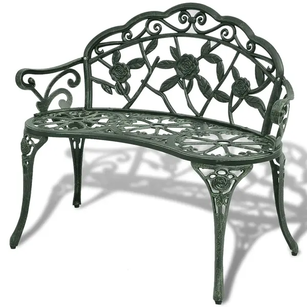 Gossi banca de gradina, verde, 100 cm, aluminiu turnat