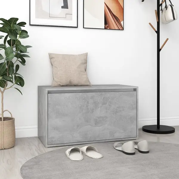 Gossi banca de hol, gri beton, 80x40x45 cm, pal
