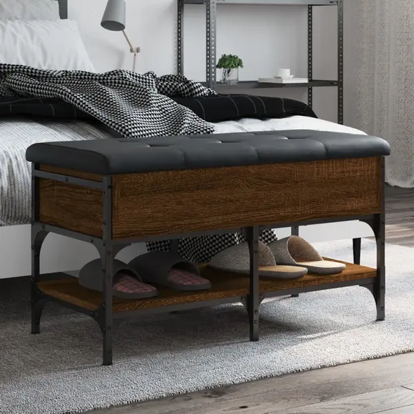 Gossi banca de pantofi, stejar maro, 82x42x45 cm, lemn prelucrat