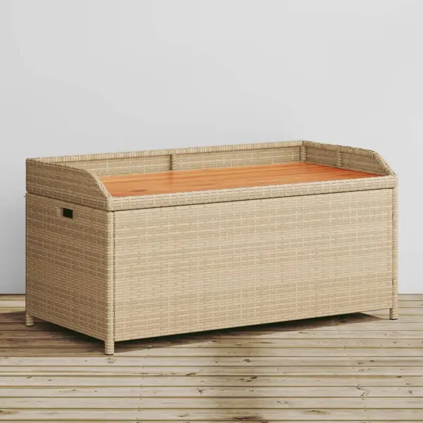 Gossi banca depozitare gradina, bej mix 100x50x52 cm poliratan/acacia