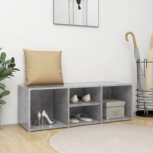 Gossi banca depozitare pentru pantofi, gri beton, 105x35x35 cm, pal