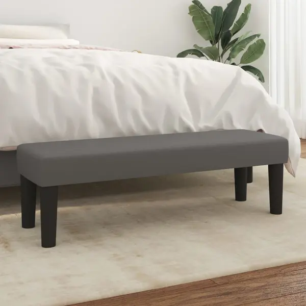 Gossi banca, gri, 100x30x30 cm, piele ecologica