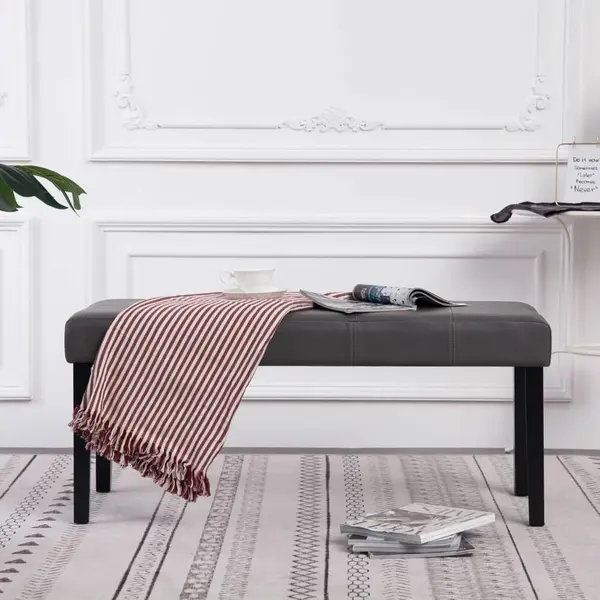 Gossi banca, gri, 106 cm, piele artificiala