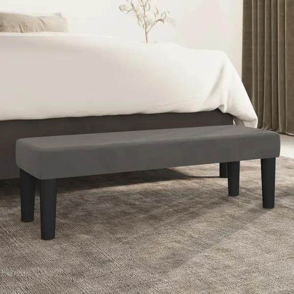 Gossi banca, gri inchis, 100x30x30 cm, catifea