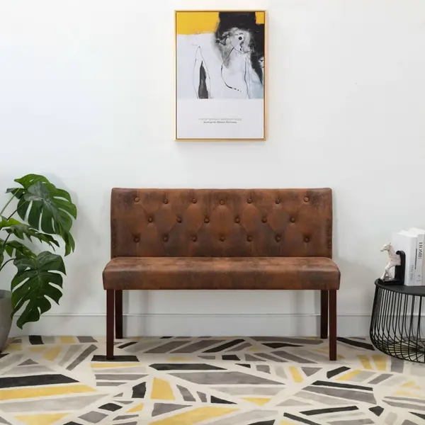Gossi banca, maro, 120 cm, velur ecologic