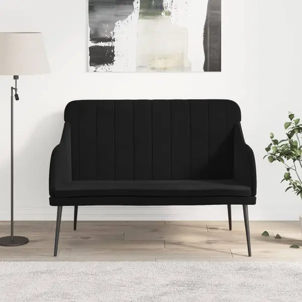 Gossi banca, negru, 110x76x80 cm, catifea