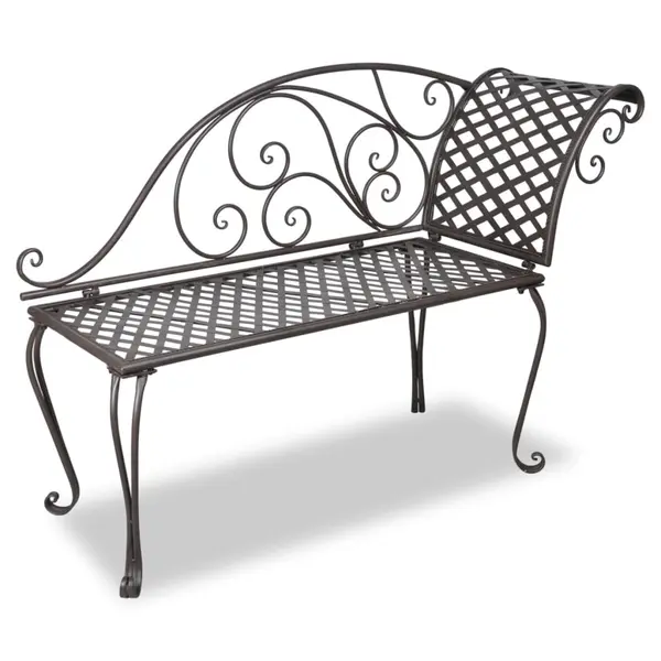 Gossi banca sezlong de gradina, maro invechit, 128 cm, otel