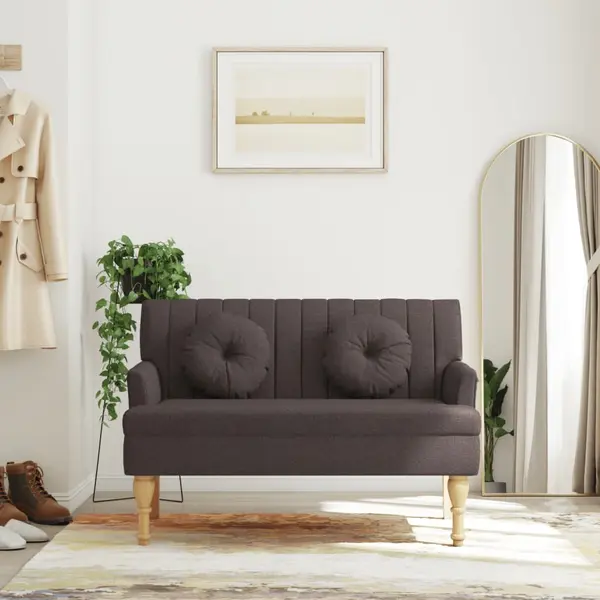 Gossi bancheta cu perne, maro inchis, 113x64,5x75,5 cm, textil