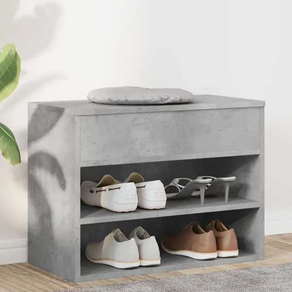 Gossi bancheta pantofar, gri beton, 60x30x45 cm, pal