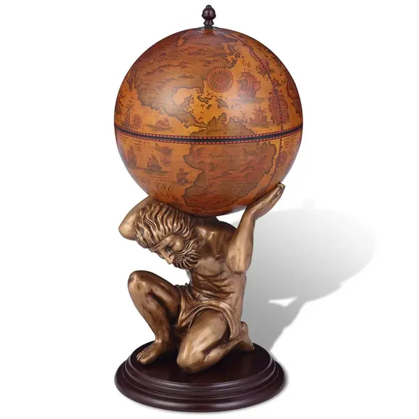 Gossi bar tip glob, suport sticle de vin cu aspect atlas 42x42x85 cm