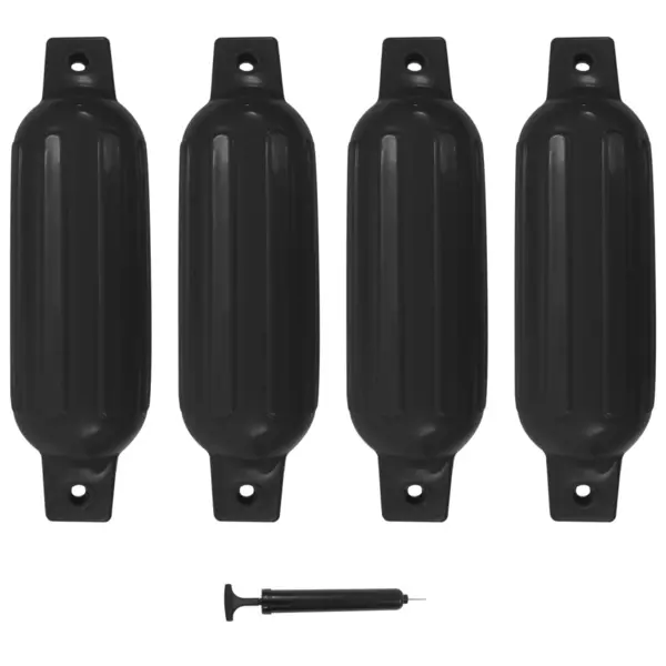Gossi bara de protectie barca, 4 buc., negru, 41x11,5 cm, pvc