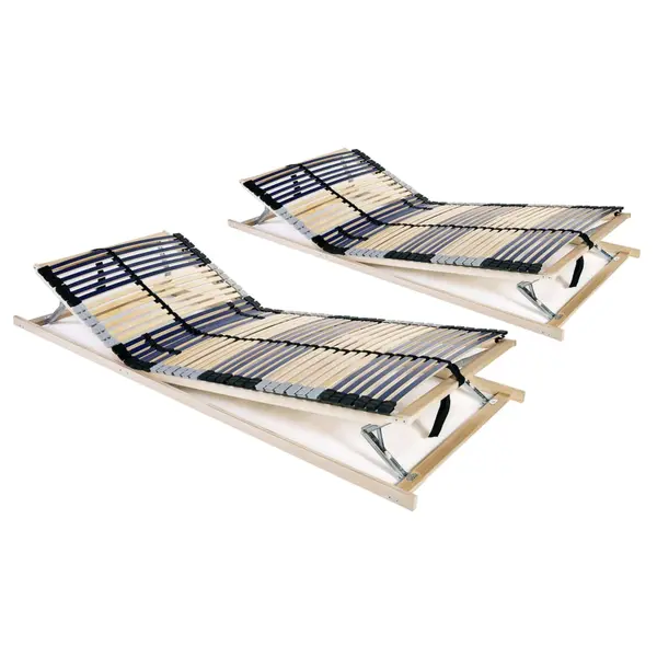 Gossi baze de pat cu sipci, 2 buc., 42 sipci, 7 zone, 80 x 200 cm