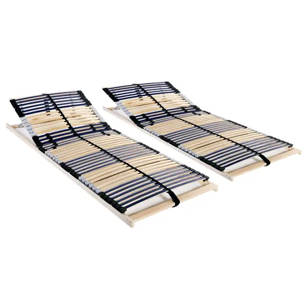 Gossi baze de pat cu sipci, 2 buc., 70 x 200 cm, cu 42 sipci, 7 zone