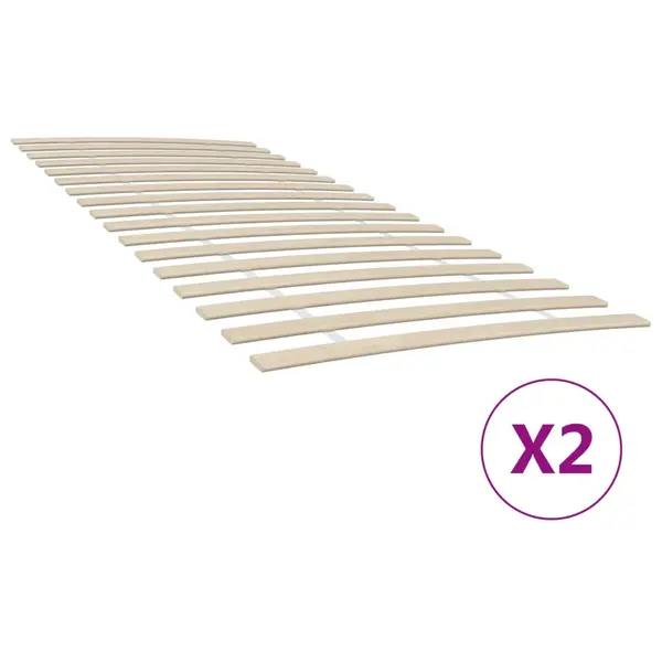 Gossi baze de pat cu sipci cu 34 sipci, 2 buc., 100x200 cm