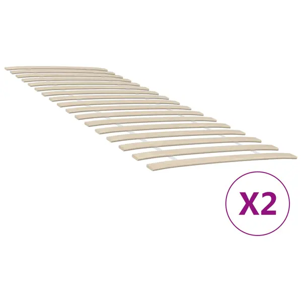 Gossi baze de pat cu sipci cu 34 sipci, 2 buc., 80x200 cm