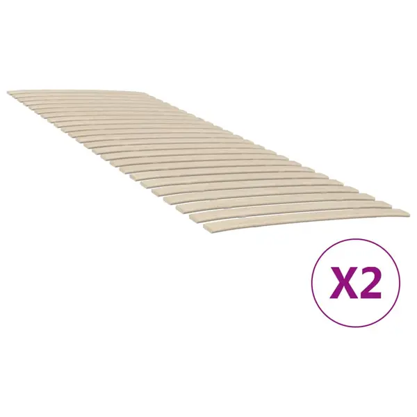 Gossi baze de pat cu sipci cu 48 sipci, 2 buc., 80x200 cm