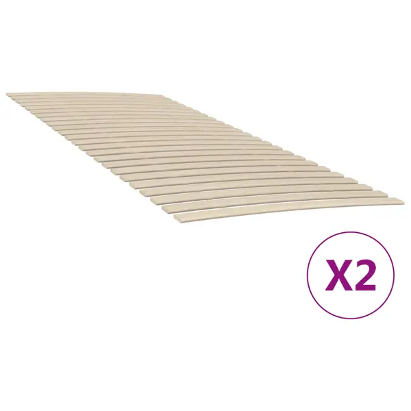 Gossi baze de pat cu sipci cu 48 sipci, 2 buc., 90x200 cm