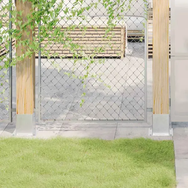 Gossi baze stalp patrate 12 buc argintiu 101x101 mm otel galvanizat