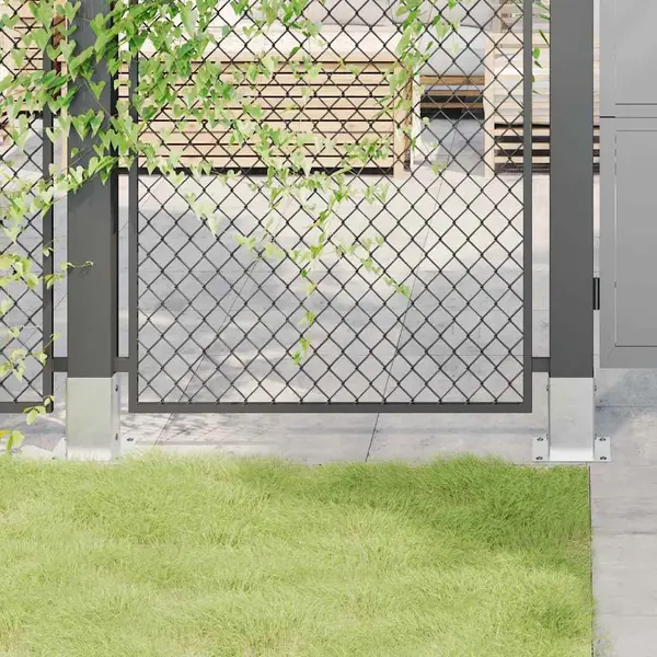 Gossi baze stalp patrate 12 buc argintiu 91x91 mm otel galvanizat