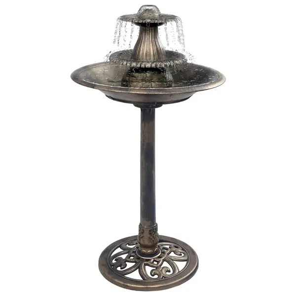 Gossi bazin pentru pasari cu fantana, bronz, 50 x 91 cm, plastic