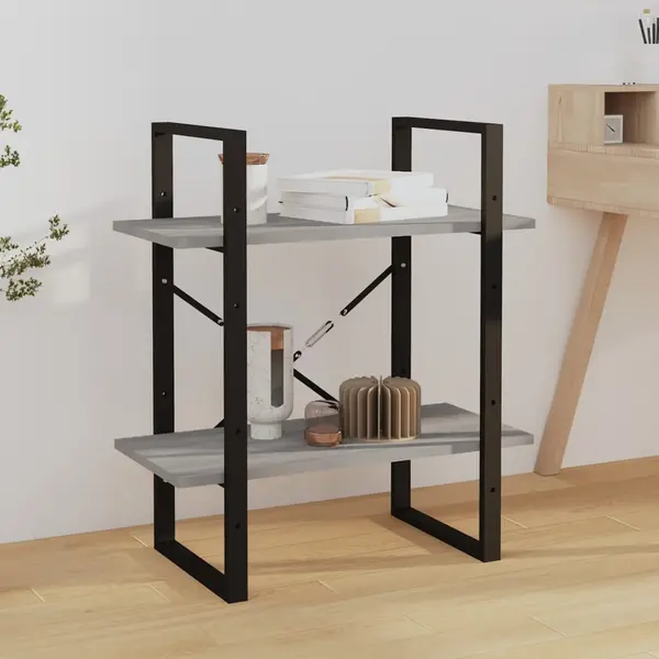 Gossi biblioteca 2 niveluri gri sonoma 60x30x70 cm lemn compozit