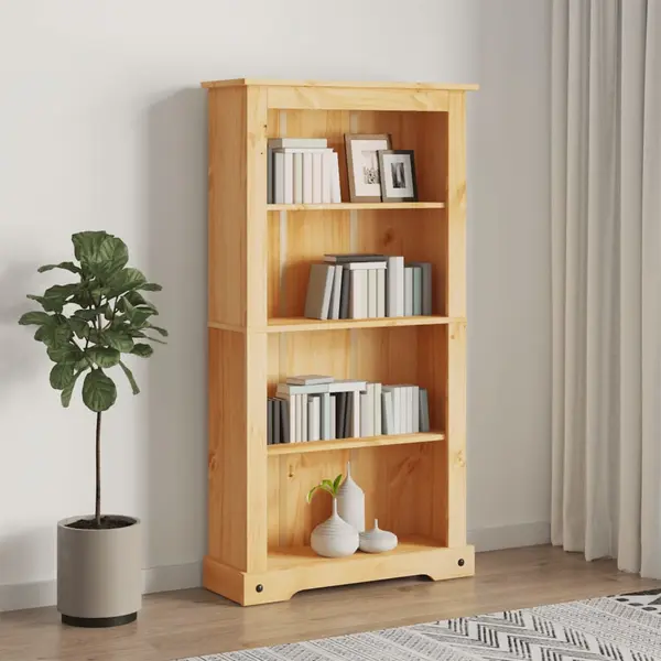 Gossi biblioteca 4 rafturi pin, stil mexican corona 81 x 29 x 150 cm