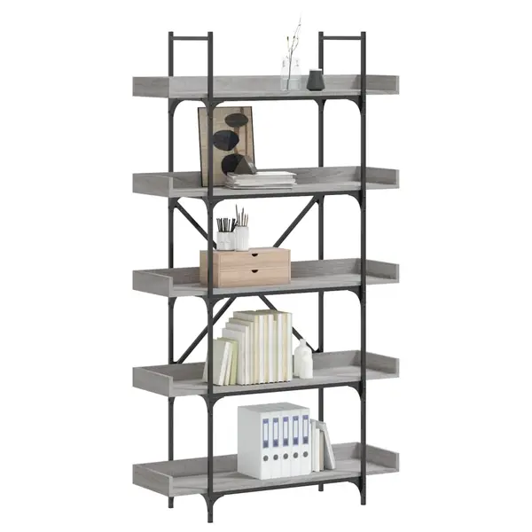 Gossi biblioteca 5 niveluri gri sonoma 100x33x180,5 cm lemn compozit