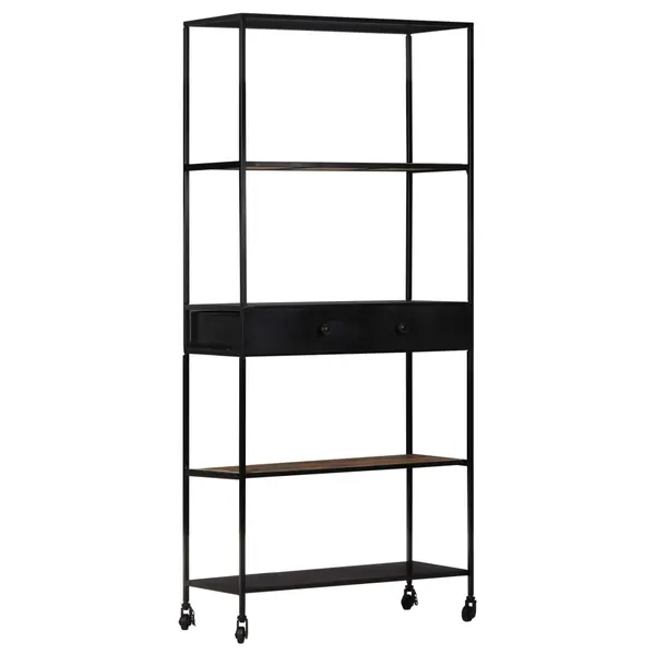 Gossi biblioteca, 80x35x180 cm, lemn mango nefinisat & fier