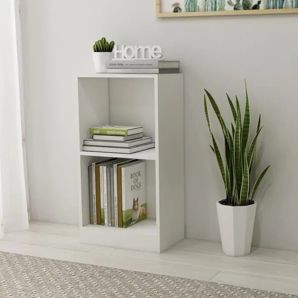 Gossi biblioteca, alb, 40x24x75 cm, lemn prelucrat