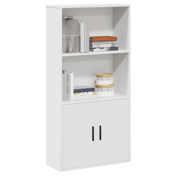Gossi biblioteca, alb, 60x24x120 cm, lemn prelucrat