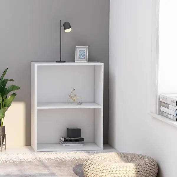 Gossi biblioteca, alb, 60x30x76,5 cm, lemn prelucrat