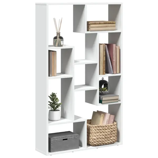 Gossi biblioteca, alb, 72x20x120 cm, lemn prelucrat