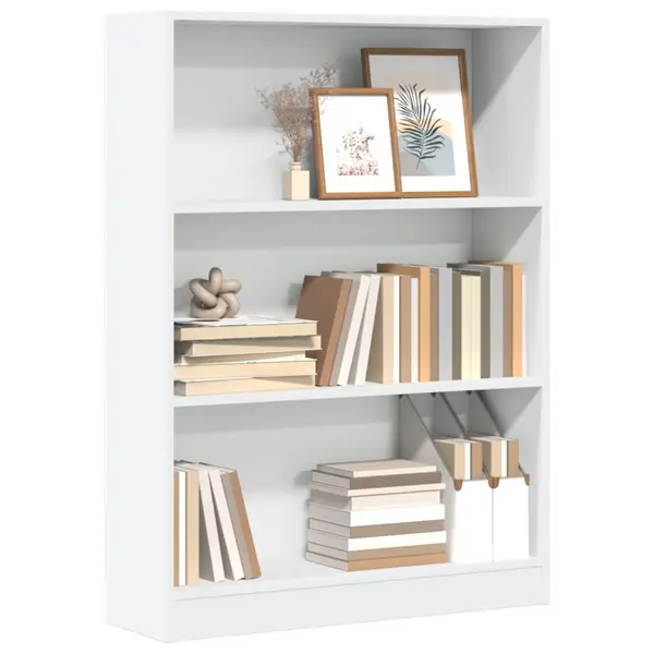 Gossi biblioteca, alb, 80x24x109 cm, lemn prelucrat