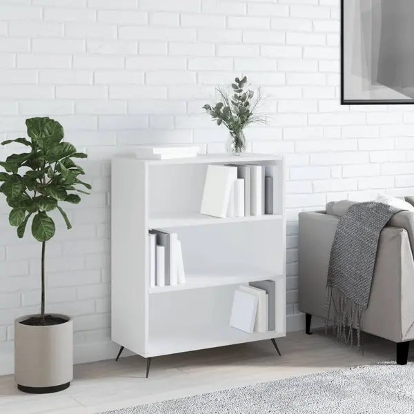 Gossi biblioteca, alba, 69,5x32,5x90 cm, lemn compozit