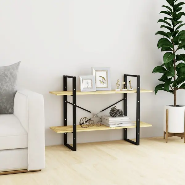 Gossi biblioteca cu 2 rafturi, 100x30x70 cm, lemn masiv de pin