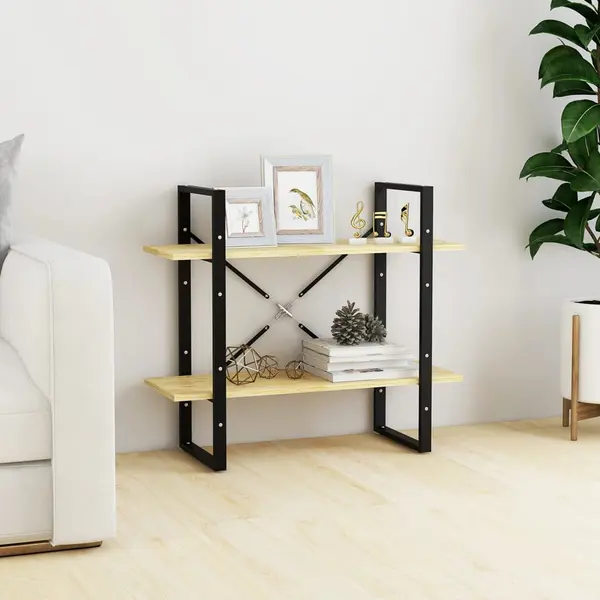 Gossi biblioteca cu 2 rafturi, 80x30x70 cm, lemn masiv de pin