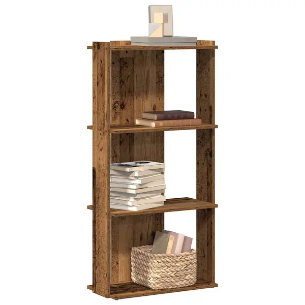 Gossi biblioteca cu 3 etaje din lemn vechi 60x30x120cm lemn prelucrat