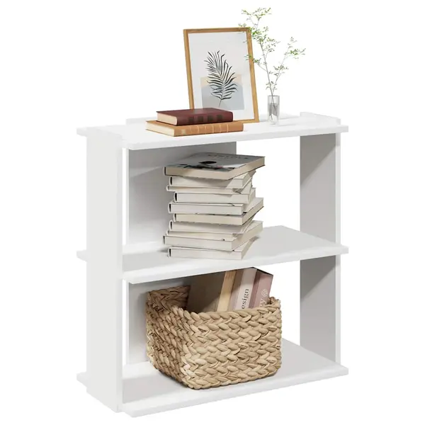 Gossi biblioteca cu 3 niveluri, alb 60x30x60 cm lemn prelucrat