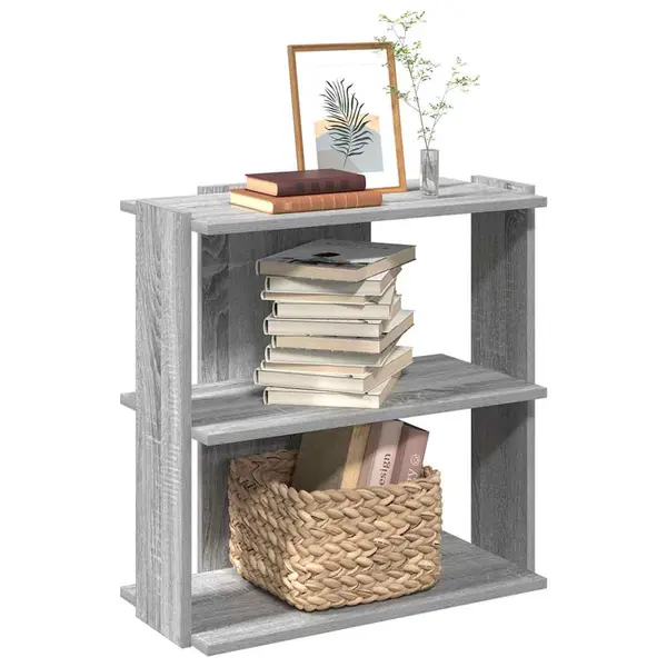 Gossi biblioteca cu 3 niveluri gri sonoma 60x30x60 cm lemn compozit