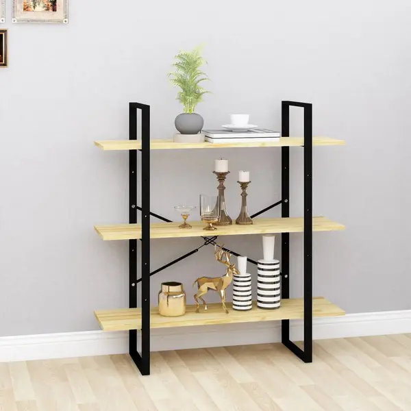 Gossi biblioteca cu 3 rafturi, 100x30x105 cm, lemn masiv de pin