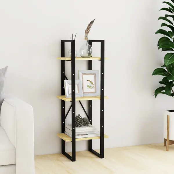 Gossi biblioteca cu 3 rafturi, 40x30x105 cm, lemn masiv de pin